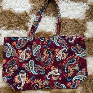 Vera Bradley Burgundy Paisley Quilted Tote